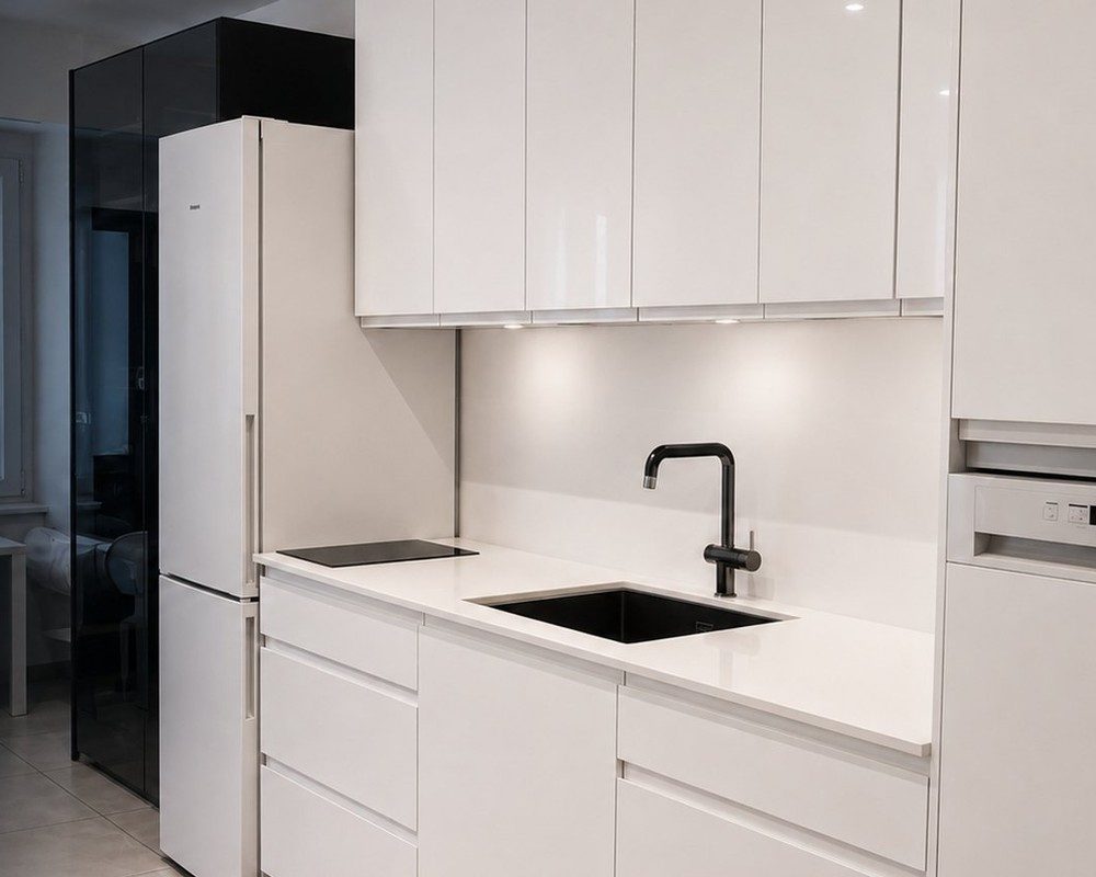 Cuisine blanche propre et moderne